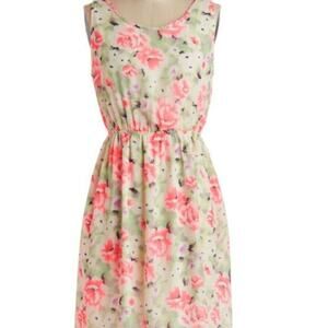 TRINITY by Modcloth Sleeveless Bold Blooms Sleeveless Summer Dress Womens Size S